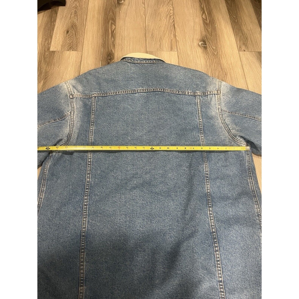 VTG 90s Tommy Hilfiger Denim Chore‎ Jacket Wool Lined Oversized M Oarsmen - Picture 5 of 5
